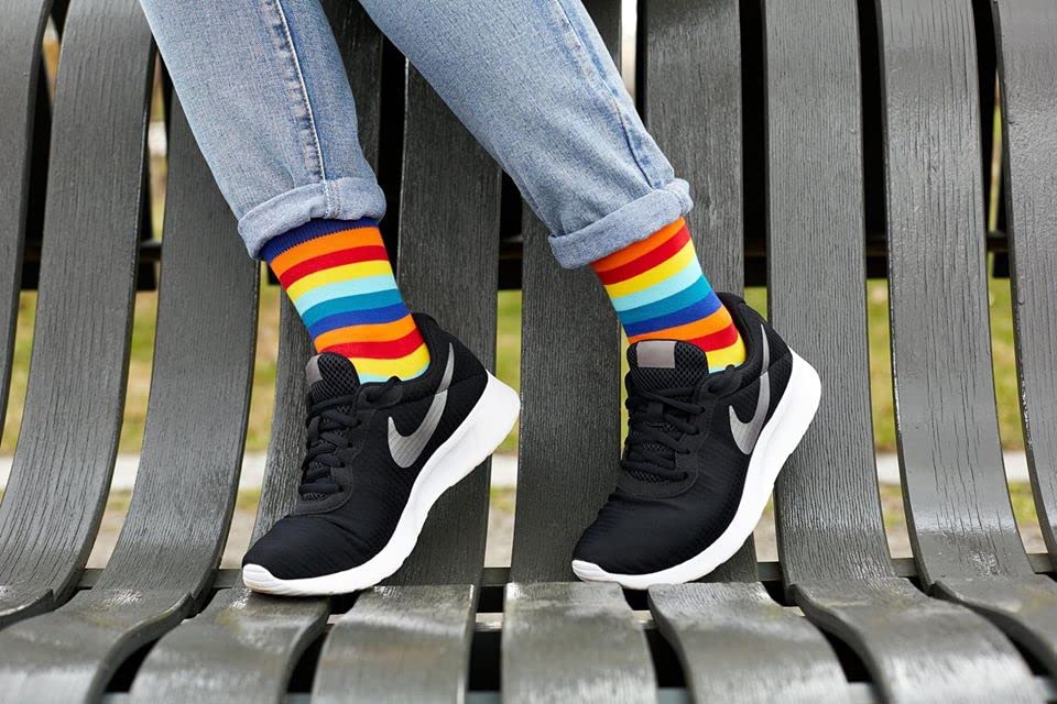 JNRB Men's Cotton Colorful Bright Casual Dress Crew Socks Striped Polka Dots Camouflage Plaid Tartan Zigzag Pattern, L-XL4