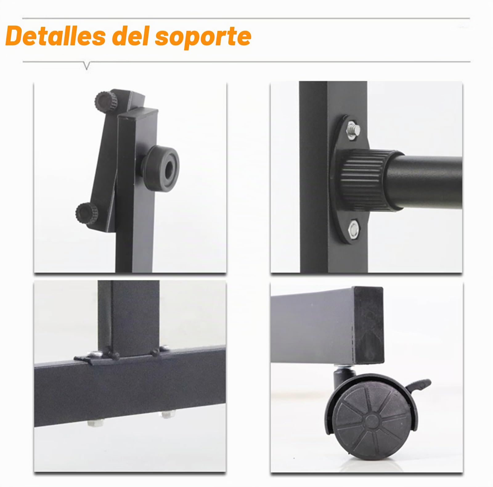 Soporte De Metal Móvil Negro con Ruedas, Soporte Universal Ajustable, para Pizarra, Pizarra, Tablón De Anuncios