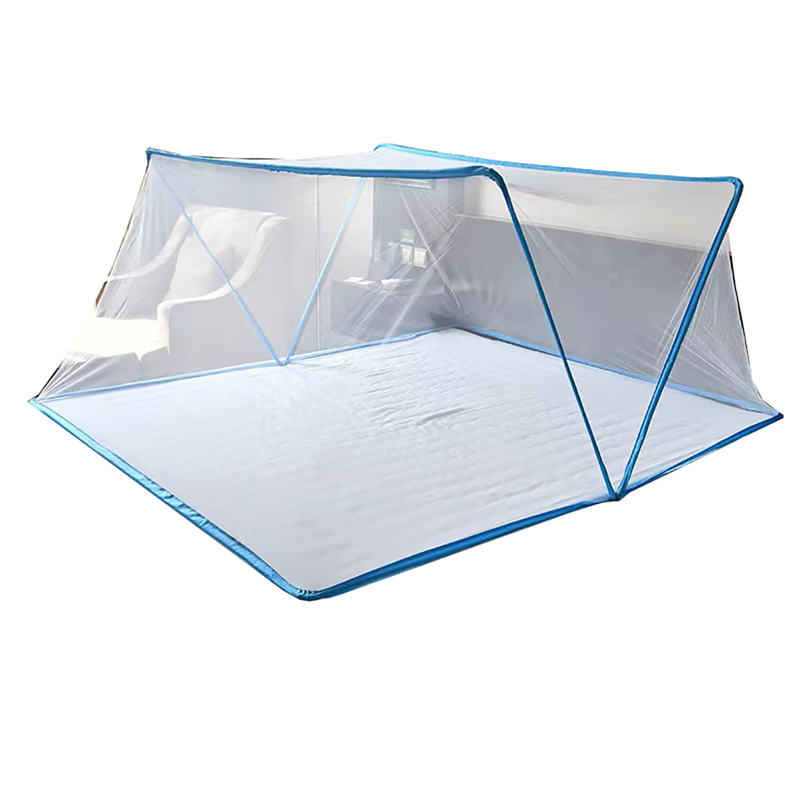 Schlafzimmer Faltbares Moskitonetz, Sommer-Moskitozelt für Kinder und Erwachsene, Studentenwohnheim Betthimmel Einzelbett Größe 190 X 80 X 80 cm,Blue,190x80x80cm