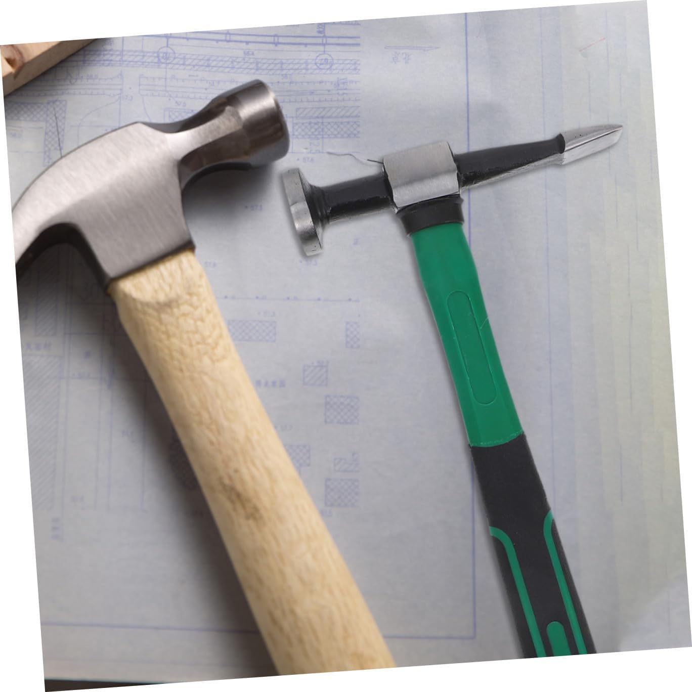 Alipis Auto Body Hammer Small Metal Planishing Hammer and Flat Heads Plastic Handle Automotive Body Repair Tool for Car Dent Removal and Emergency Use