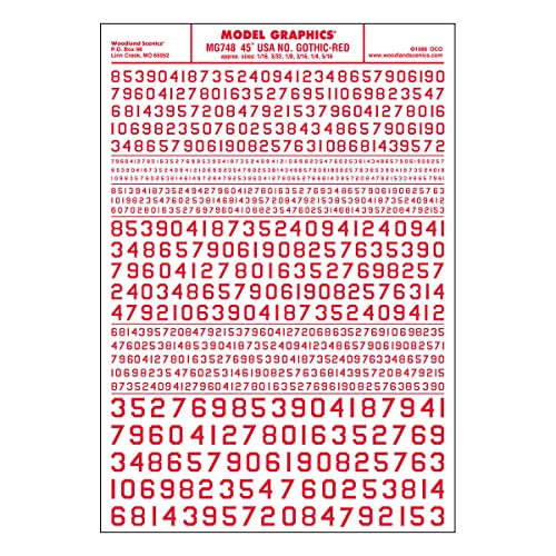 Woodland Scenics MG748 Numbers 45? USA Gothic Red