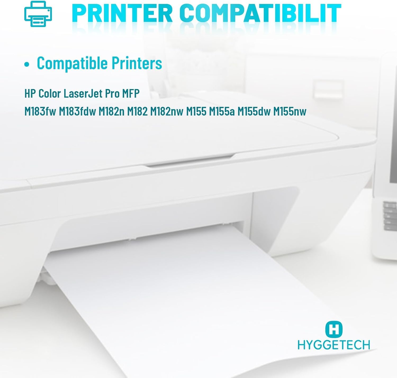 Hyggetech Toner 216A con chip compatibile con HP 216A Set Toner W2410A W2411A W2412A W2413A per HP Color Laserjet Pro M183fw M182n M182nw M155a M155nw M183 M182 BK/C/M/Y