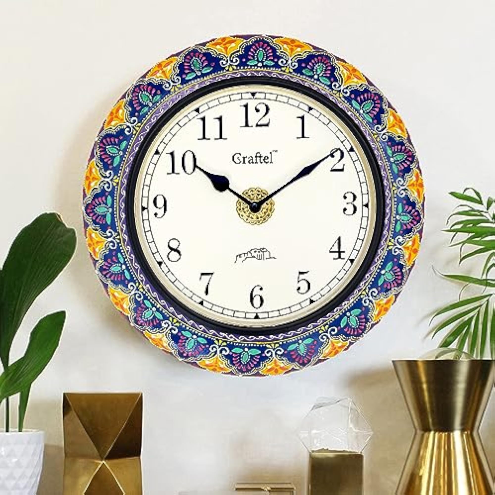 Antique Wall Clock Hand Painted by Artisans