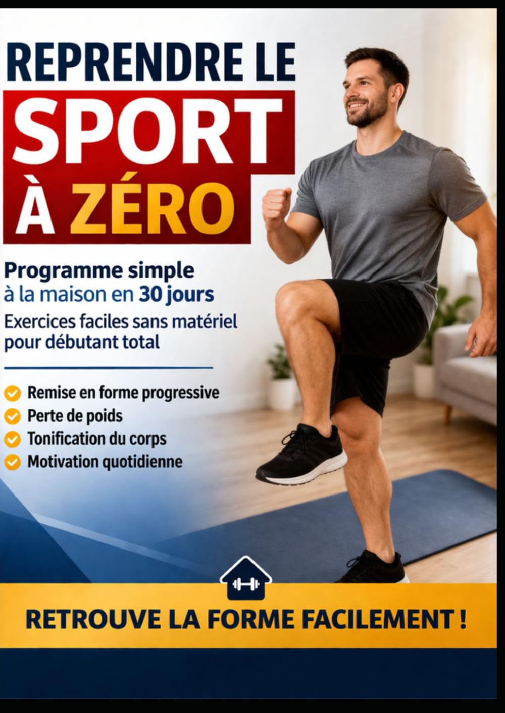 Reprendre le Sport à Zéro: Transforme ton corps en 30 jours – Programme facile à la maison sans matériel pour débutant – Perte de poids, remise en forme et motivation quotidienne