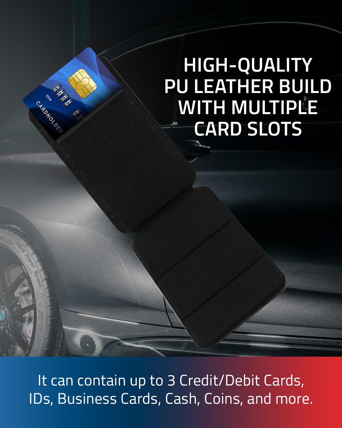 CG MOBILE BMW Wallet Card Slot Stand M Edition Kollektion Kompatibel mit MagSafe (Schwarz)