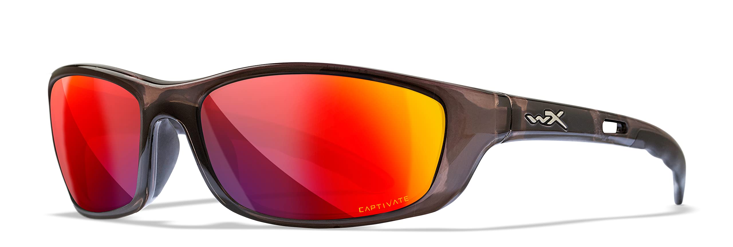 Wiley XP-17 Polarized Sunglasses, Safety Glasses for Men and Women, UV Eye Protection for Shooting, Fishing, Biking, and Extreme Sports, Black Frames, Red Mirror Tinted Lenses