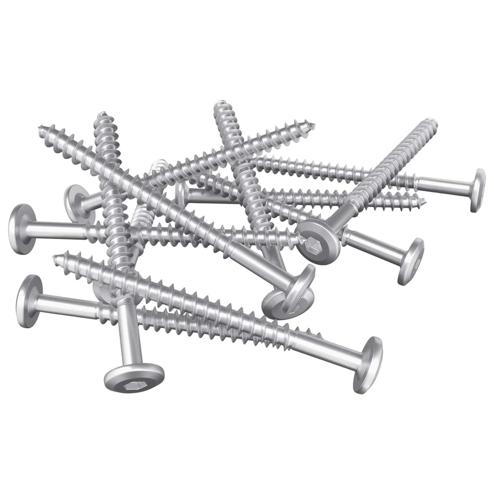 Tornillos de Madera 1900 Uds. Plateado Acero Cabeza Plana
