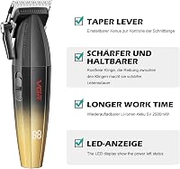 VGR 003 Fresh Fade Professzionális Hajvágó, Vezetékes/Vezeték Nélküli Hajnyíró LED Kijelzővel, T-pengével, 5 Fokozatú Vágási Beállítással Fé 2