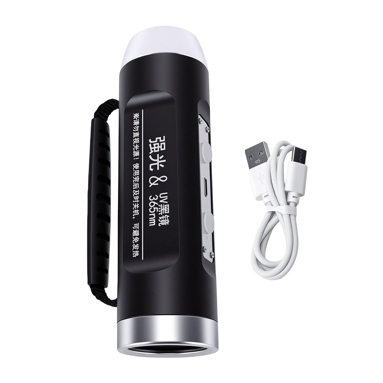 GOWENIC Torcia Bianca e UV Dimmerabile Continua | Luce Nera da 365 Nm per il Rilevamento dello Scorpione e l'identificazione delle Pietre Preziose