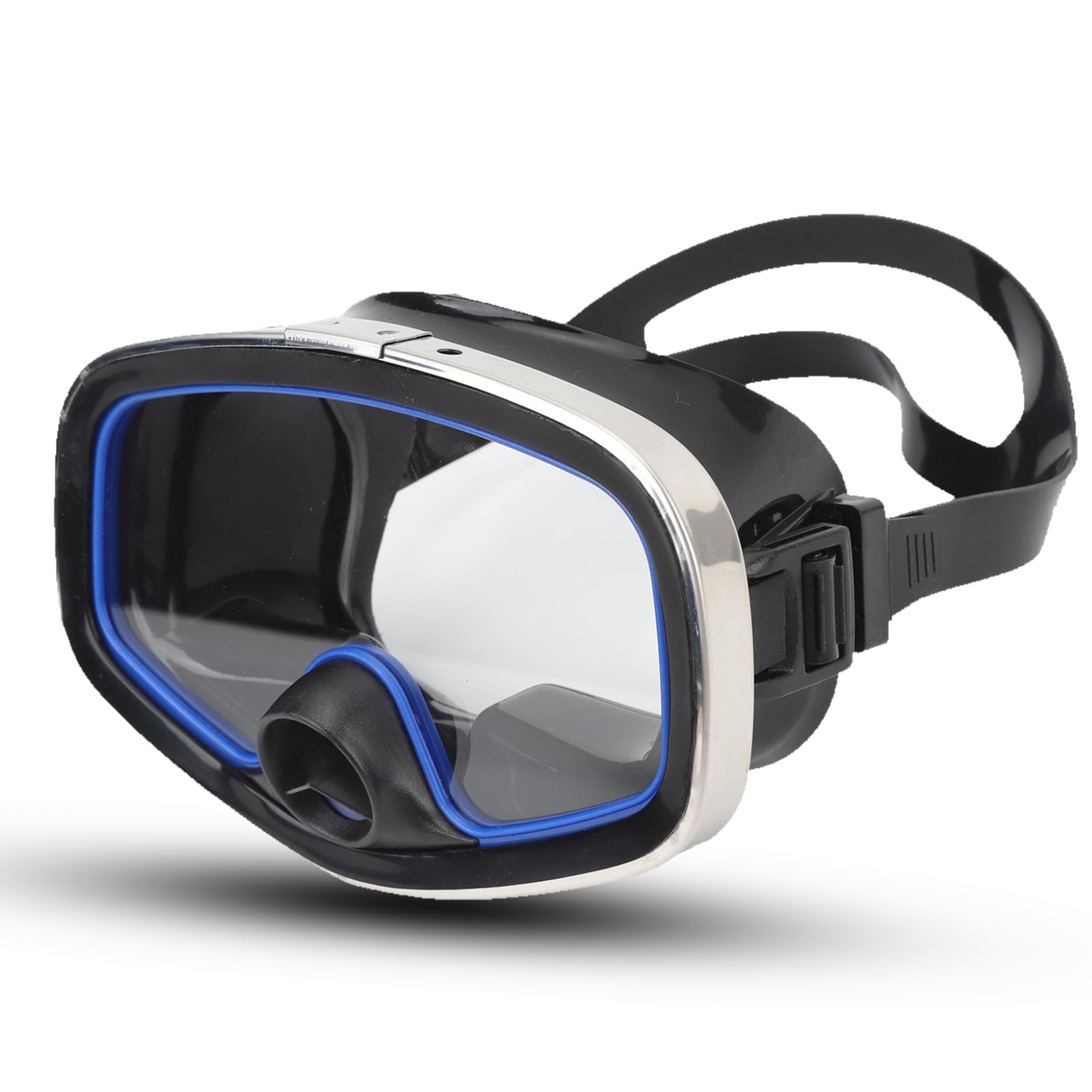 Diving Goggles, Tempered Glass Anti-Leak Anti-Fog Nose Valve Lightweight Single Lens Dive Mask Lens Freediving Mask for Underwater Swimming Water Sports