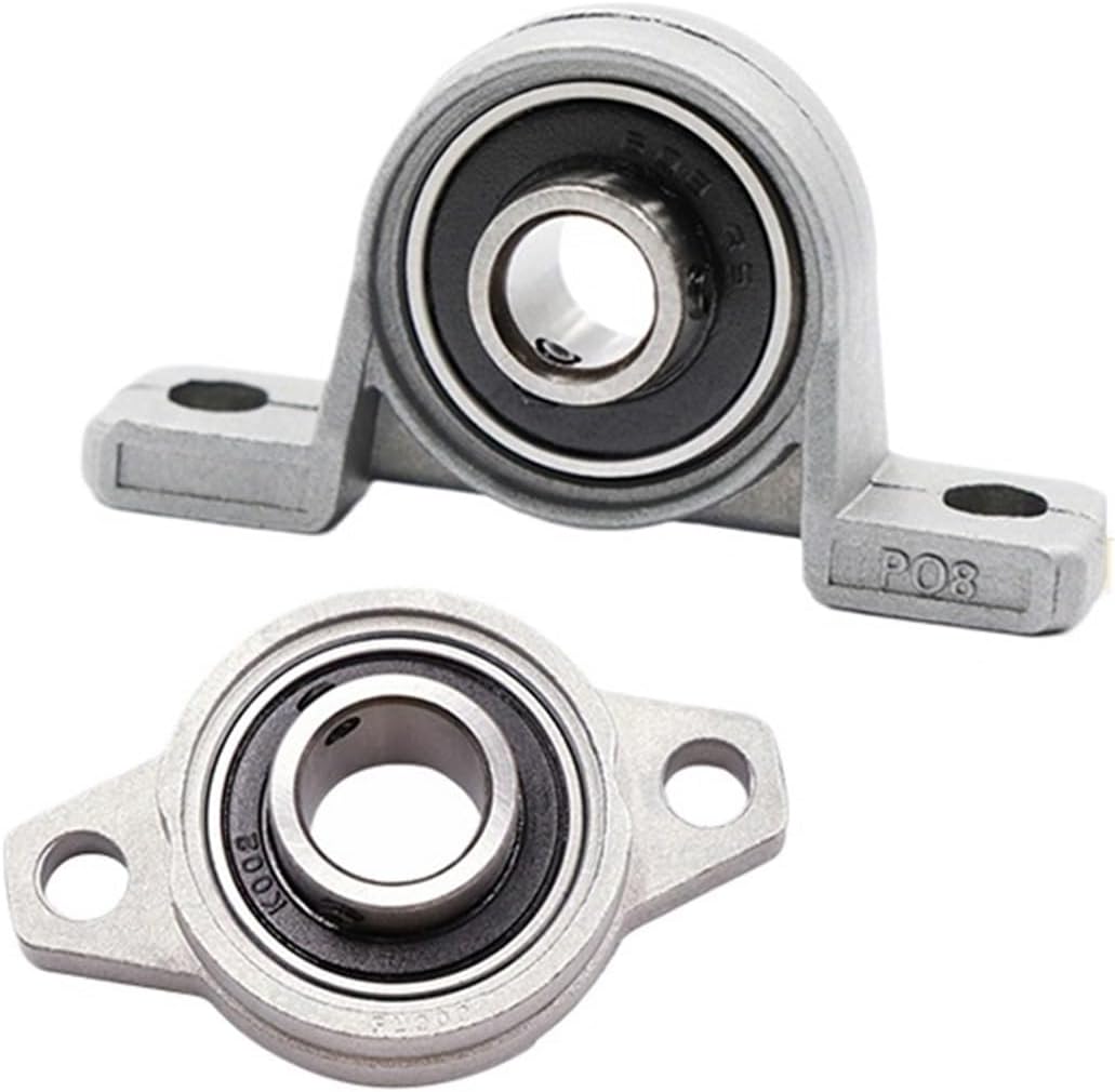 100PCS KP08 KFL08 8mm Vertical Horizontal Zinc Alloy Mounted Bearing Mount Support Pillow Block Bearing for Printer Parts(KP08 8mm)