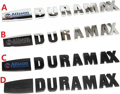 Miniatura 6 de Yoaoo 2 emblemas Allison Duramax para GM 2015 Silverado 2500HD 3500HD, fabricante original, Negro (Black-1)