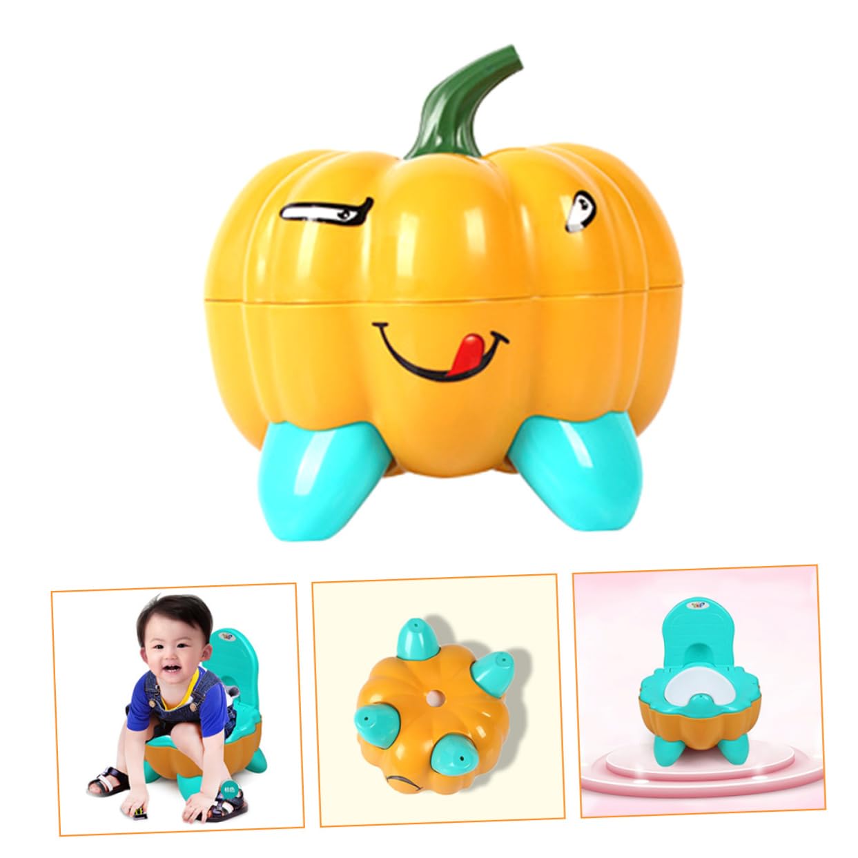 Vaguelly Asiento De Entrenamiento Para Bebés Forma De Calabaza Reversible Fácil De Limpiar Para Baños Habitaciones Infantiles y Salones