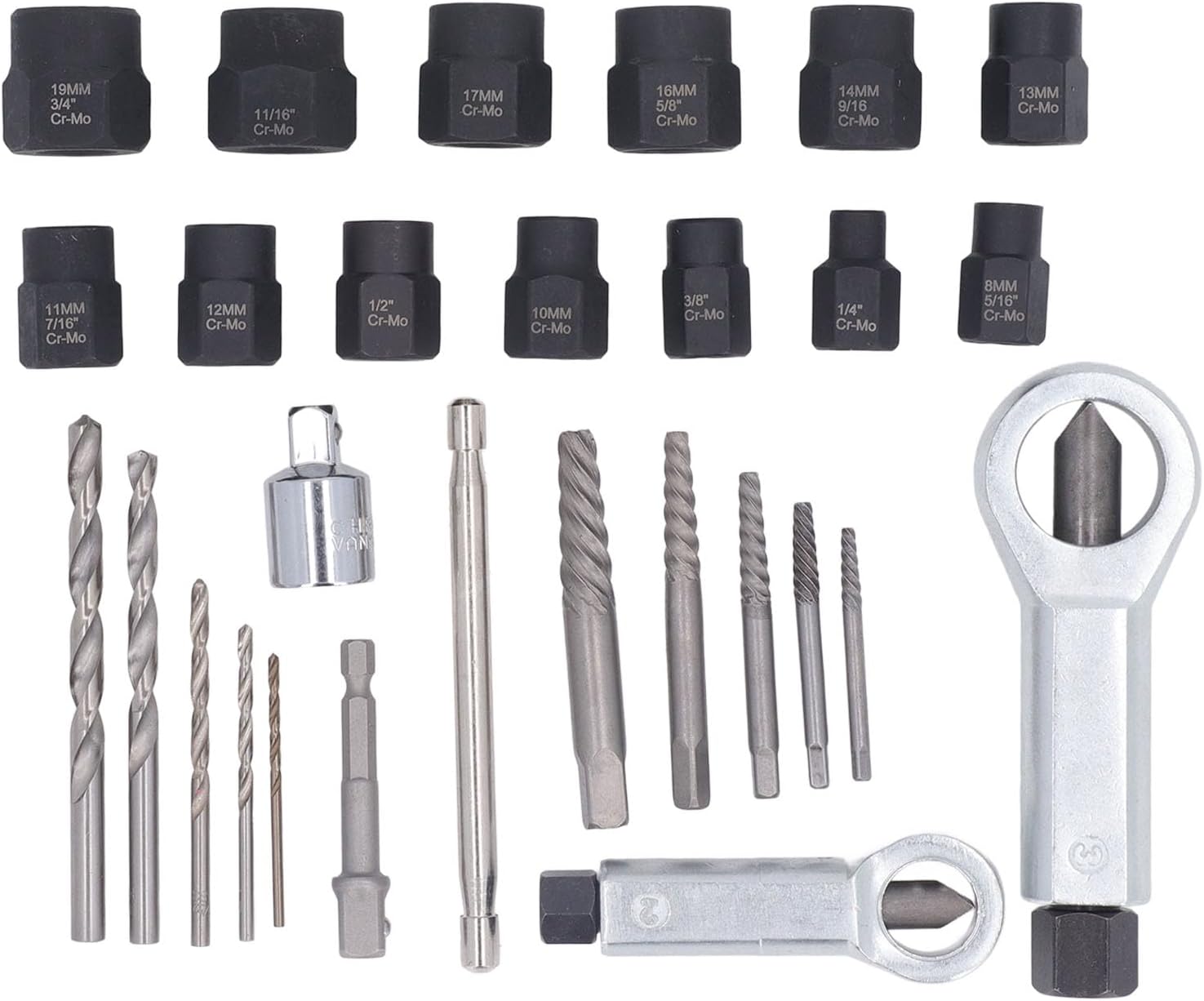 28Pcs Damaged Screw Extractor Set proof Heavy Duty Broken Screw Removal Tool Cr Molybdenum Steel Professional Repair Maintenance Kit for Mechanics DIY Enthusiasts