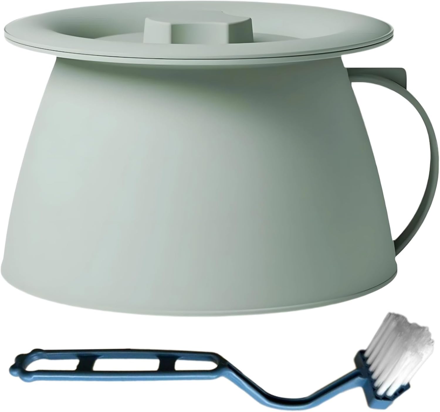 Potty for Grownups, Green Urinal Bottle with Spill Proof Lid, Handy Bedside Toilet Includes Brush for Seniors, Men, Women