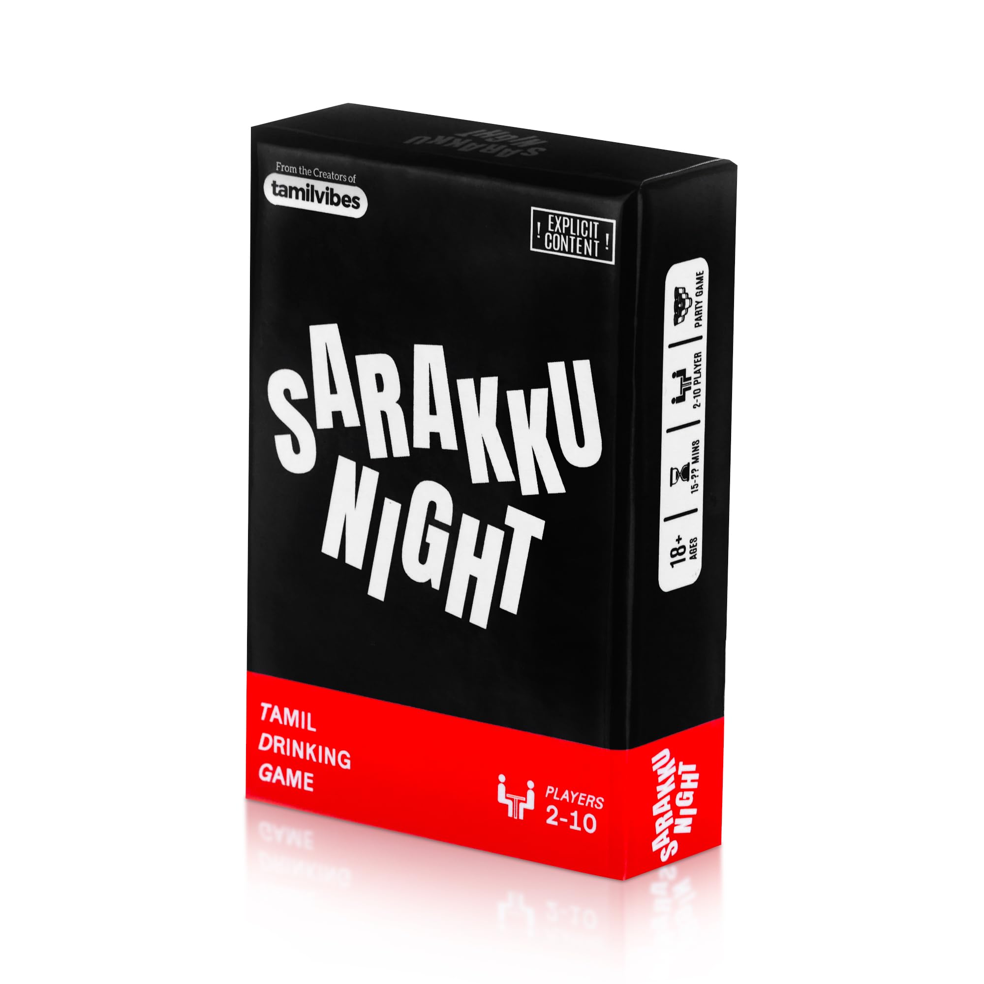 SARAKKU NIGHT - Hilarious Tamil Drinking Card Game for Adults – Discover the Fun Side of Your Friends with This Ultimate Party Game for Game Nights and Gatherings