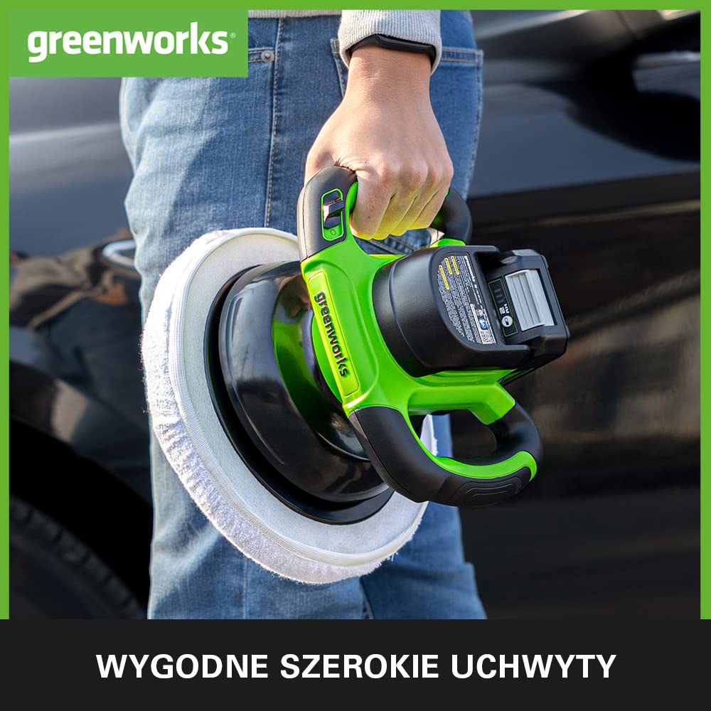 Greenworks G24BU10 Polerka Akumulatorowa, 2800 obr./min, Rozmiar Blatu 25 cm, BEZ Baterii 24V i Ładowarki