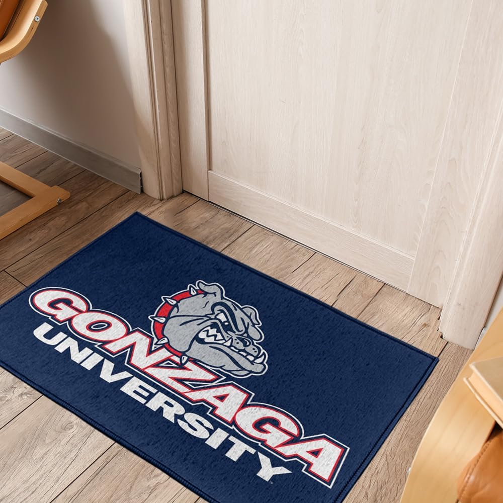 Campus Lab Gonzaga University Anti-Slip Indoor Doormat, 20” x 31.5” Primary Mark, Floor Mat for Inside Entry Way/Back Door Garage Mudroom Home and Office, Low Profile