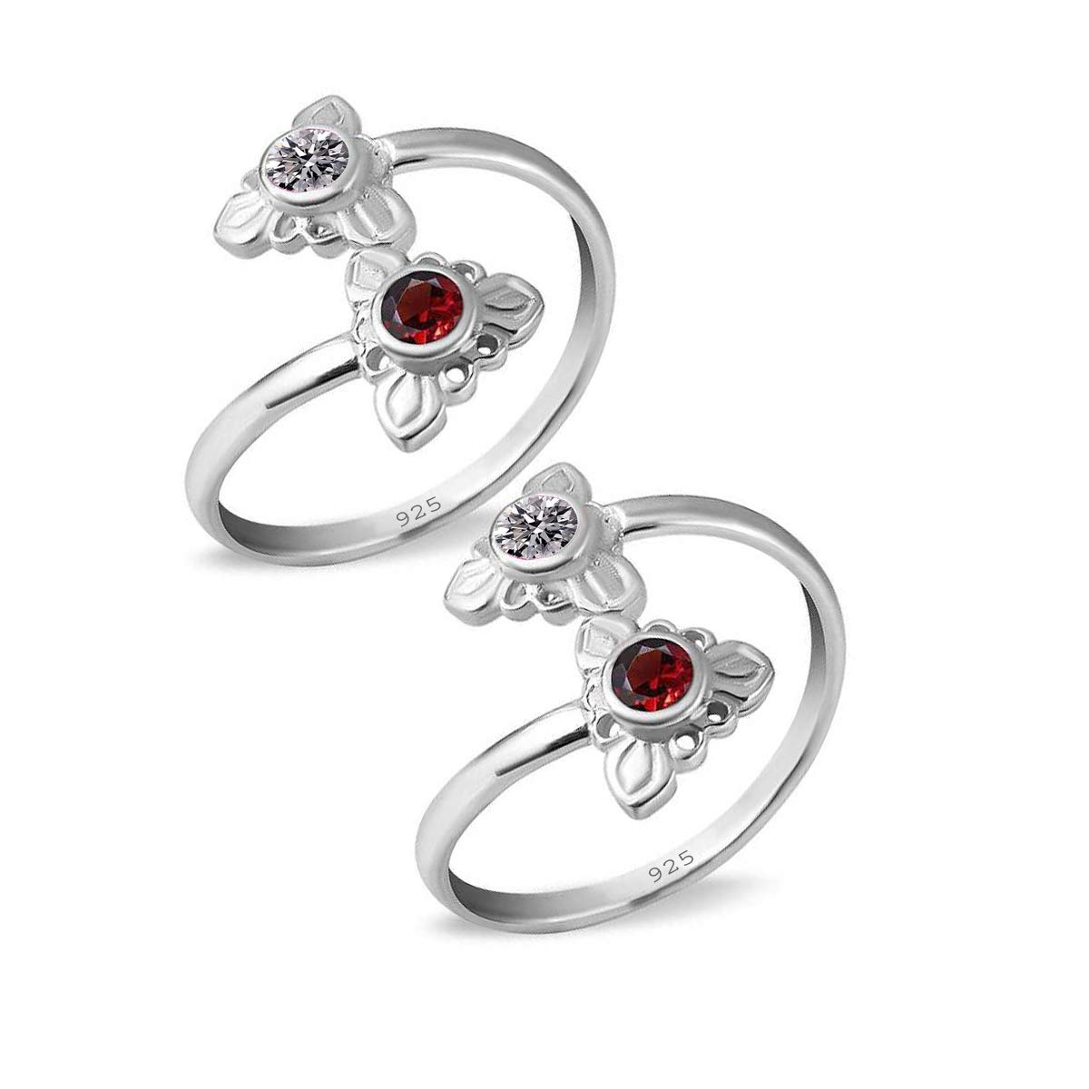 styleejewel Sterling Silver Toe Rings for Women | 925 Pure Chandi Bichiya Traditional Design Indian Toe Rings for Women Stylish (SJTR81G)-picture-53