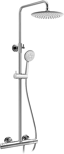 ANZZI Stainless Steel Rainfall Shower System with 9.5" Showerhead, 5-Function Ha