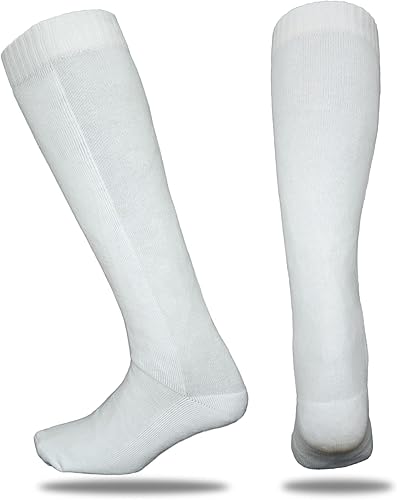 Calcetines de vallas gruesas, calcetines de algodón para espardo, sable y lámina (1 par, blanco)