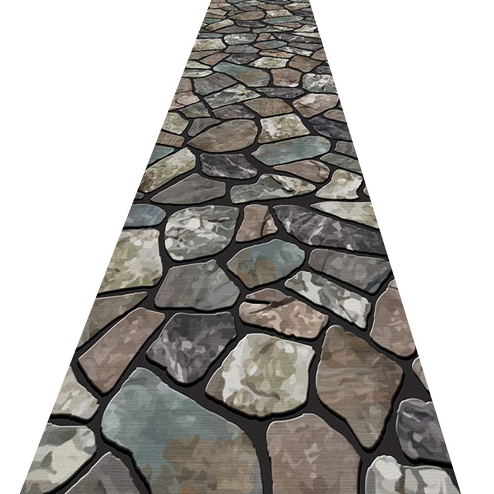 Alfombra larga para pasillo que evita el desgaste del suelo con moqueta de piedra 3D