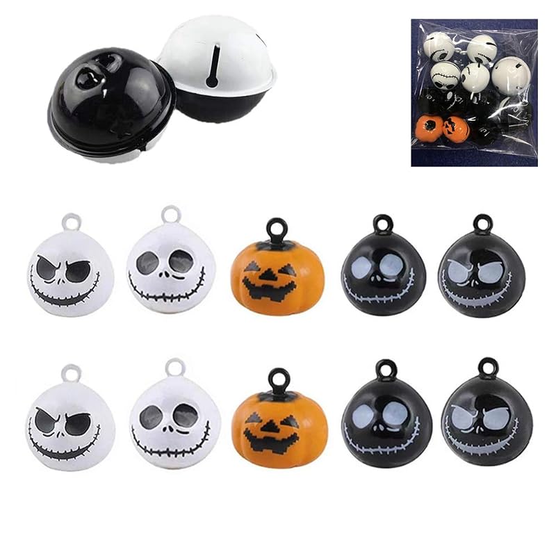 Pingentes de Abóbora com Sino para Coleira de Pets Kiddale, Metal, 19 mm, Pacote com 12