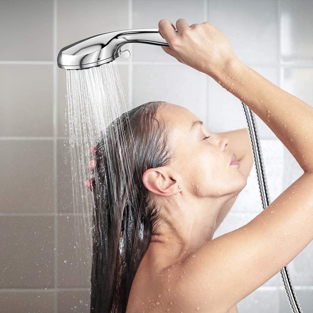ZHPLGH Shower Hose 79 Inches Chrome Handheld Shower Head Hose Lightweight and Flexible Shower Hose Extension with Brass Insert and Nut for Bathroom, Toilet, Garden & Dog Shower : Tools & Home Improvement