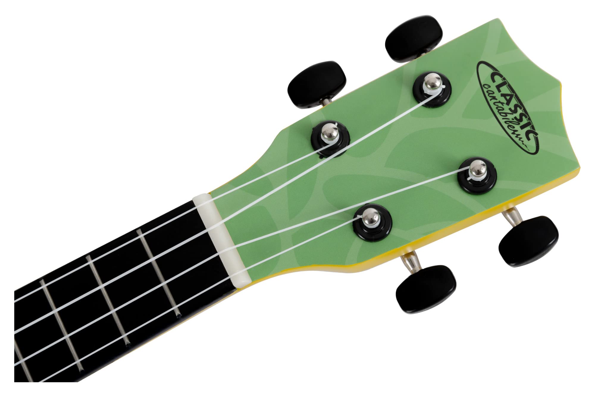 Classic Cantabile UC-240A ANA Ukulele Concerto 24" Pineapple, 18 tasti, mensola 38 cm, corde nylon, design ananas con stampa artistica, paletta verde, custodia imbottita inclusa, giallo.