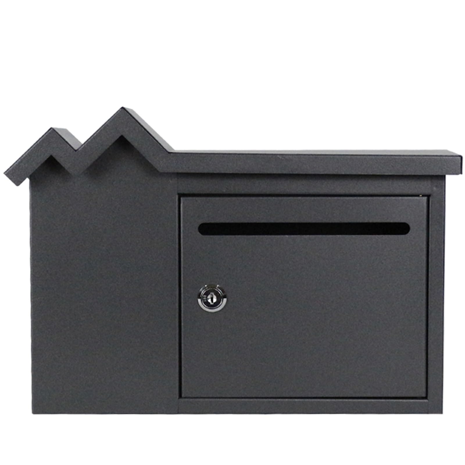 Boîte aux lettres murale vintage noire en acier sécurisé haute qualité