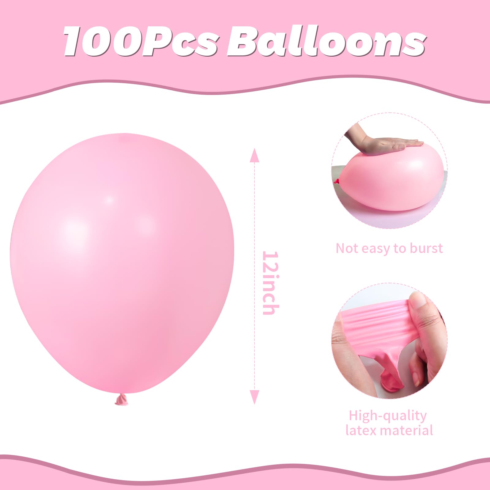 Palloncini Lattice Perlato 30 Cm 'It's A Girl' Rosa - Baby Shower - Confezione 5 Pezzi - 3