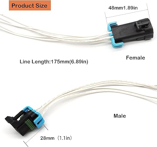 Miniatura 3 de HiSport Paquete de 2 conectores de montaje de faros delanteros sellados macho y hembra de 5 pines, arnés de cableado compatible con GM Pontiac G6