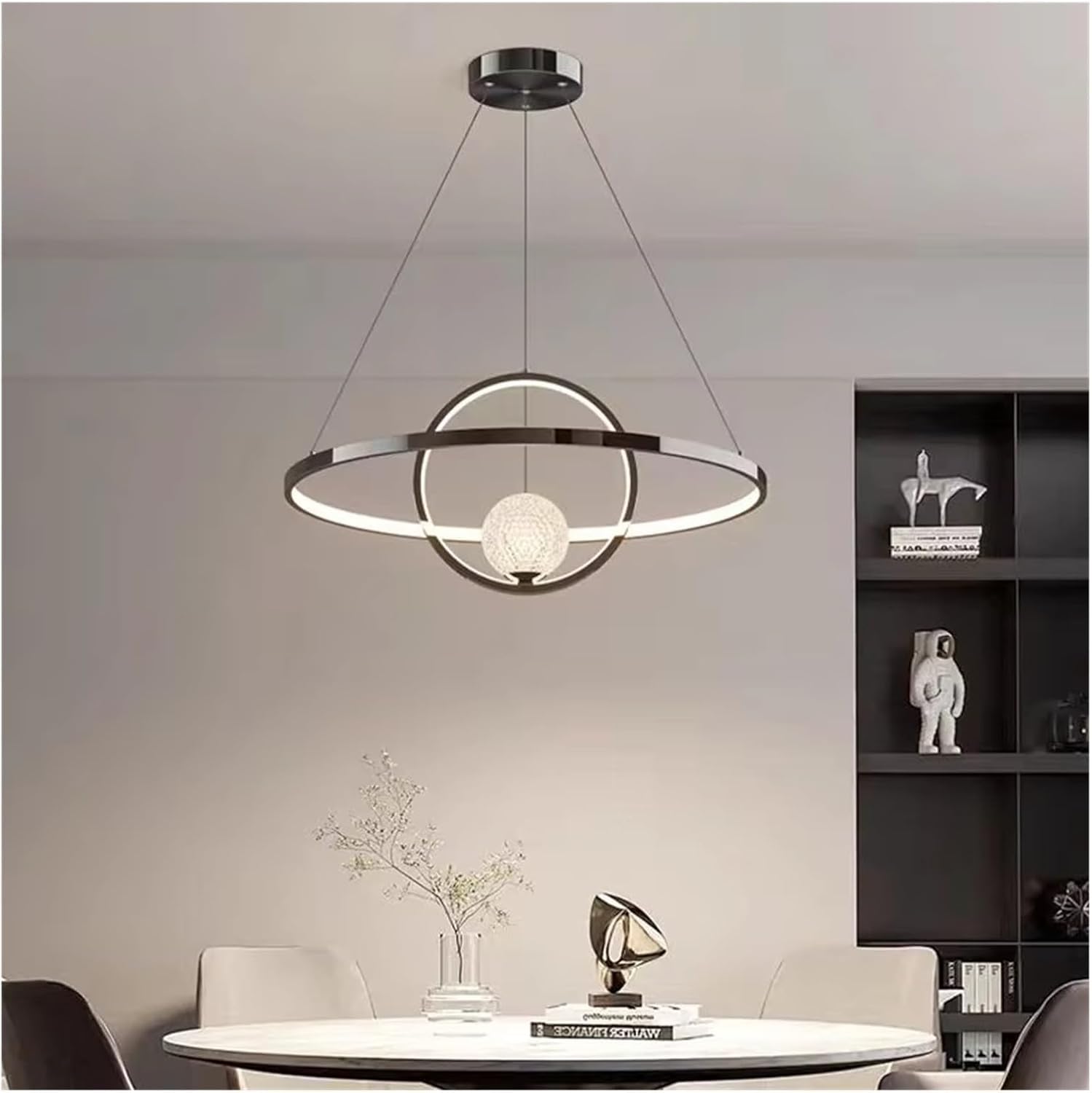 Abinlina Retro Chandelier Pendant Lamp for Home Decoration - Adjustable Height Living Room Lighting Fixture(Warm White)