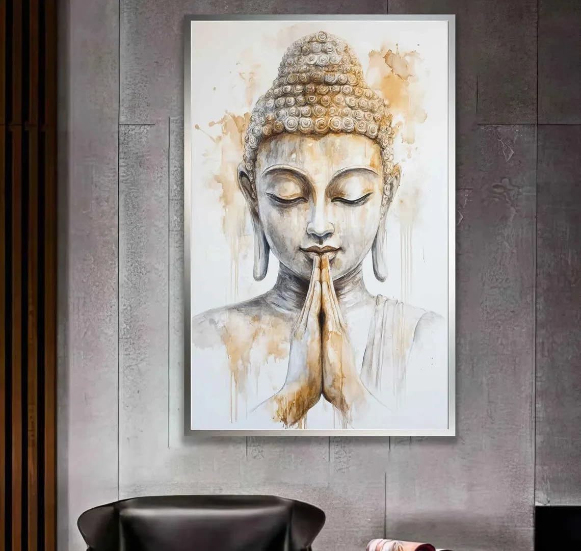 LTjiajuypd Religious Serene Buddha Wall Arts Painting Zen Meditation Art Peaceful Decor Posters Prints Office Home Interior Decoration(70x110cm/Frameless)