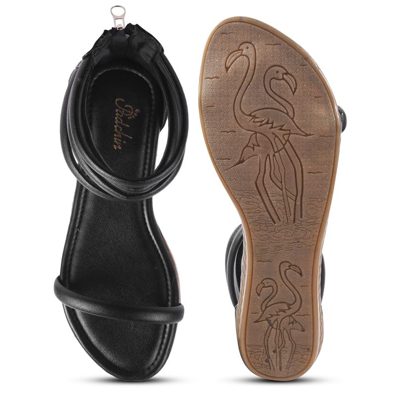 Image of Padchin Women Flat Sandals Comfortable Gladiator flatform Stappy Heel ladies footwear