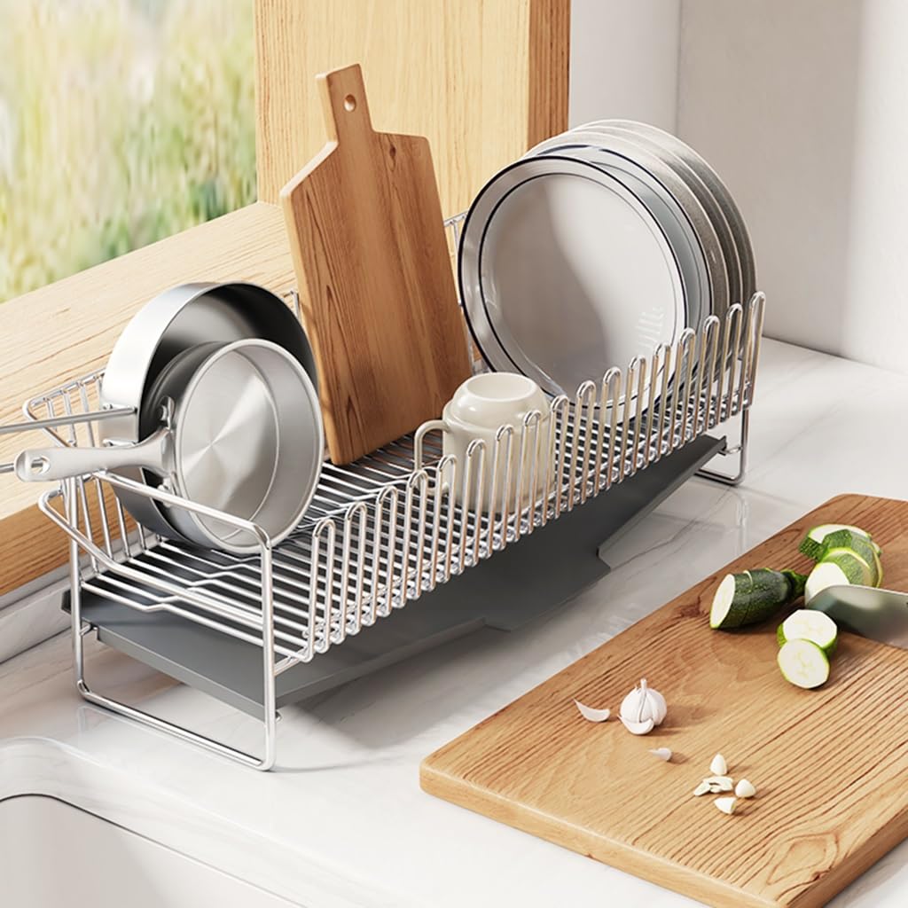 Scatola porta spugne per lavello da cucina, scolapiatti per lavello con vassoio di scarico per spugne e asciugamani, grigio | Leroy Merlin