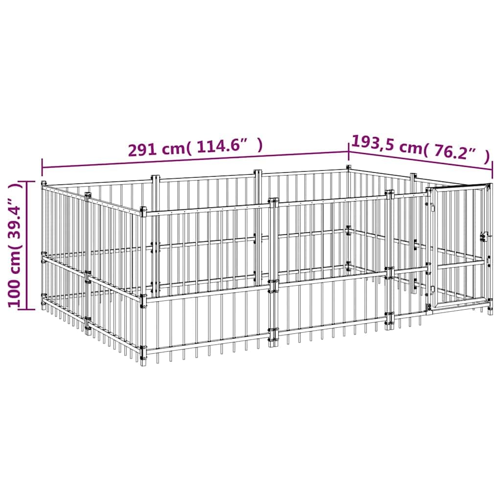 Cuccia in acciaio per cani, 5,63 m²