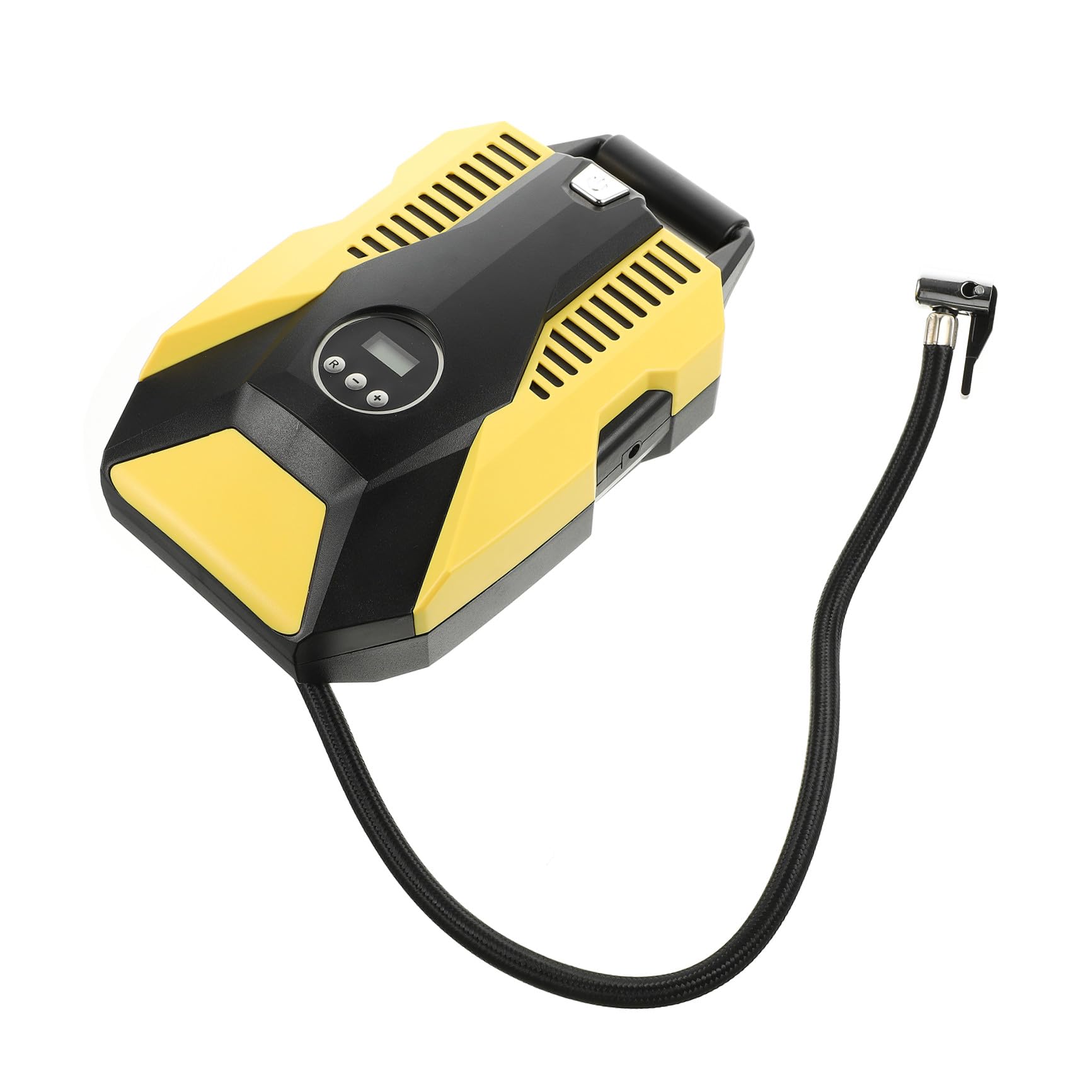 Inflador de Neumáticos Digital con Medidor de Presión, 22 Cilindros | Abs y Cobre, Parada Automática, Pantalla Digital, para Neumático de Coche, Color Amarillo