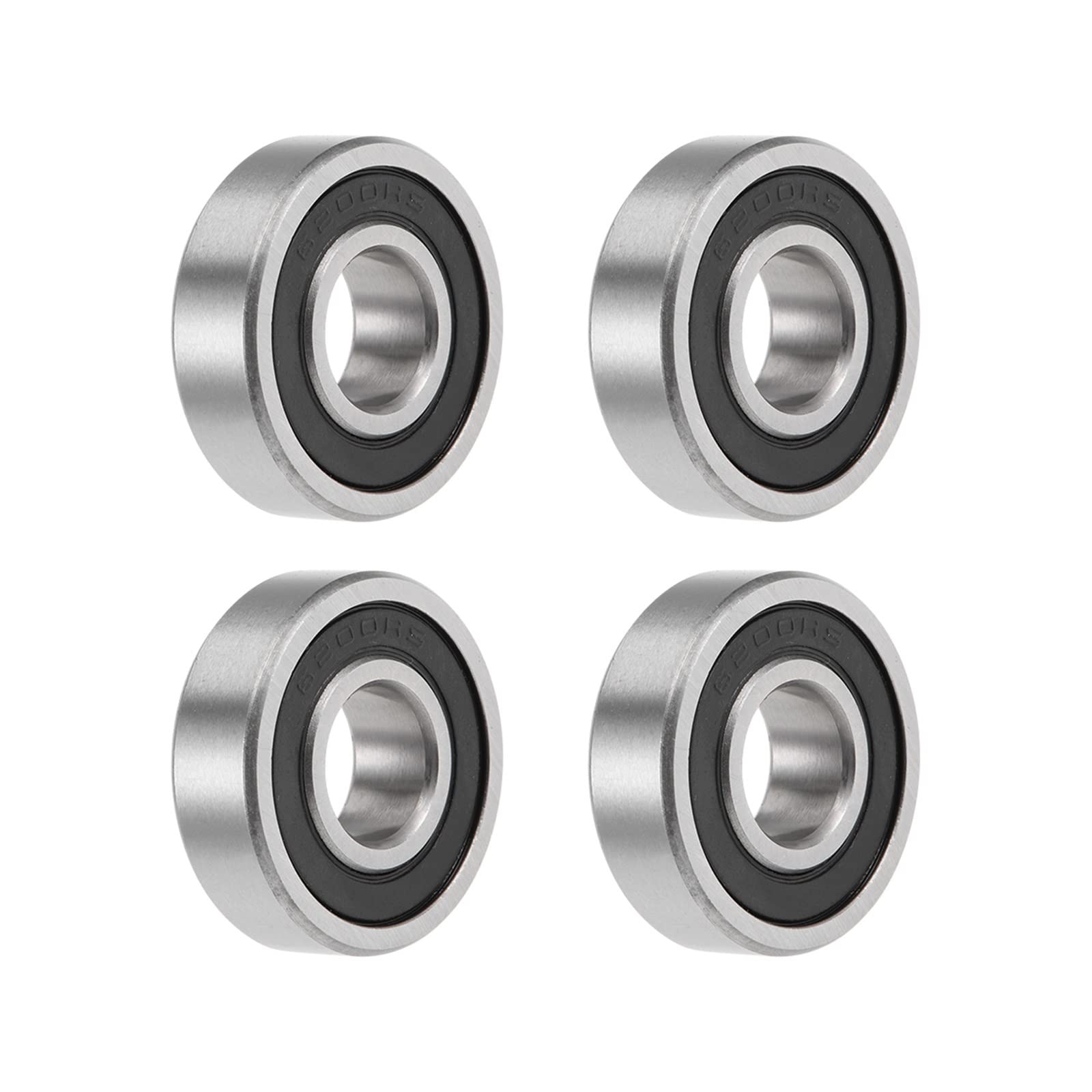 TSWASWUGP 4 Pieces 6200/12-2RS deep Groove Ball Bearings 12mm x 30mm 9mm Double Sealed Chromium Steel P0
