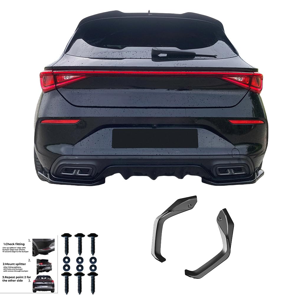 Oneway Diffusori Laterali Posteriori compatibili con Cupra Leon HB 2020- - Versione 2 - Nero lucido
