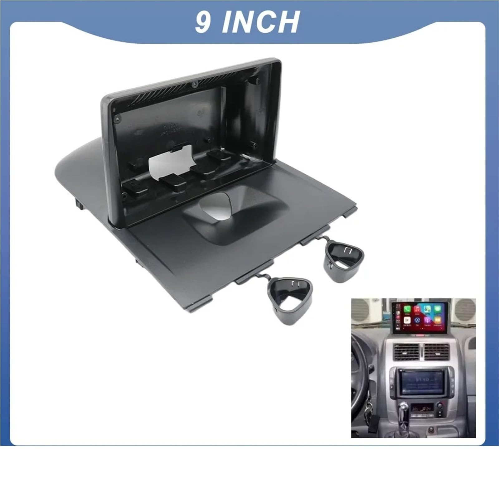 Adaptador De Fascia para Marco Coche 9 Pulgadas, Caja Canbus, Kit Panel Radio Android para Fiat Scudo 2007-2016 Marco Panel Radio Coche