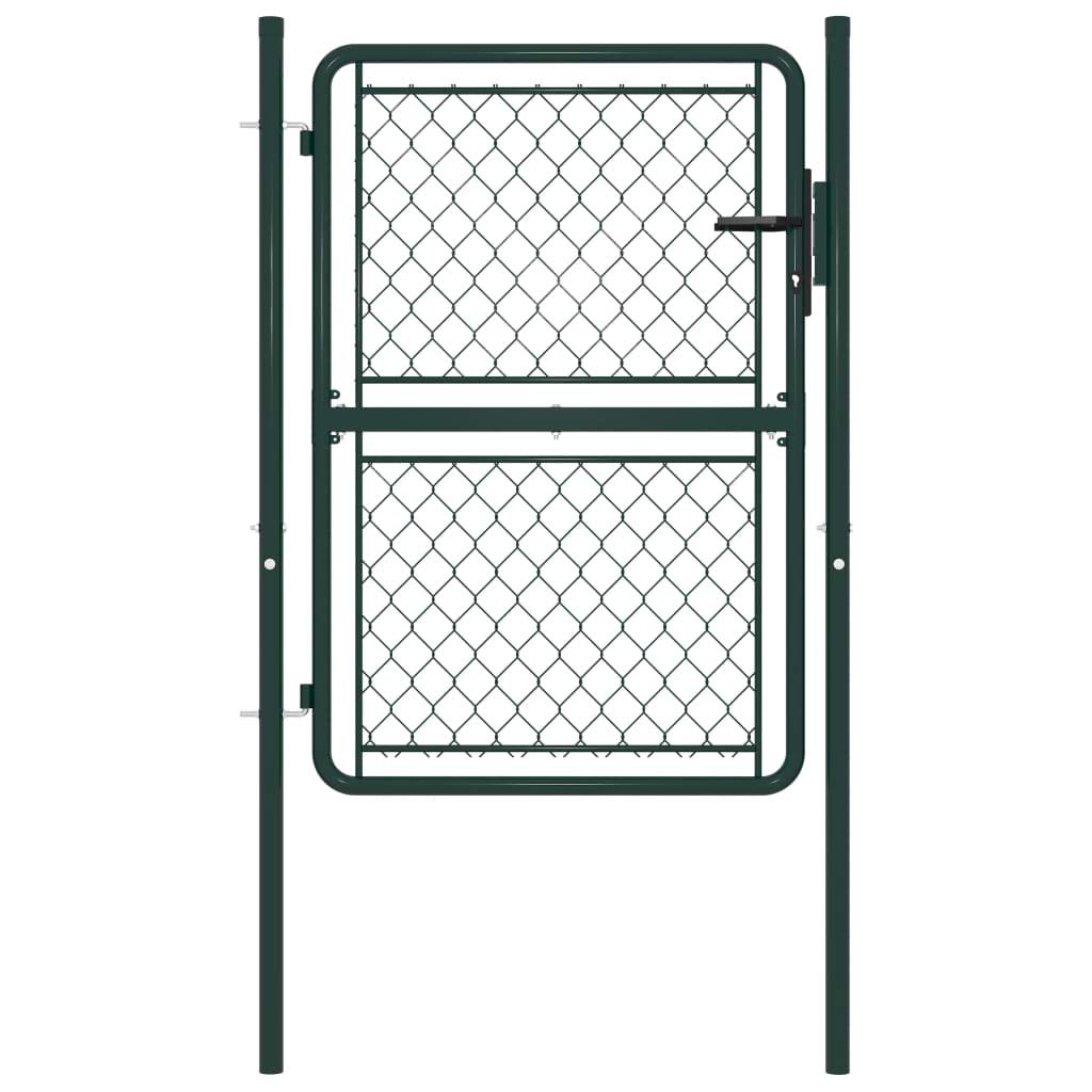 Tidyard Cancello da Giardino Singolo in Acciaio Verde,Cancello SIngolo,Cancello da Giardino,Cancello Metallo,Cancello Acciaio,Cancello per Esterno 100x175 cm