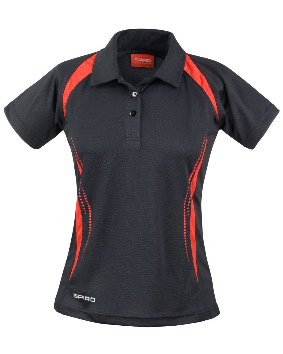 Spiro Ladies Team Spirit Polo Shirt Black/Red M