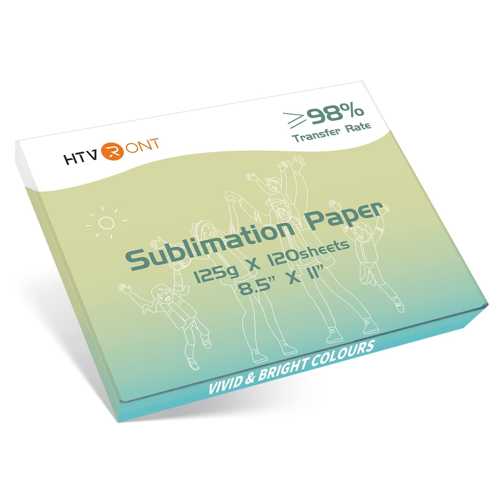 HTVRONTSublimation Paper 8.5 x 11 inches 216 x 280 cm- 120 Sheets Sublimation Paper 125g Compatible with EPSON Brother Sublimation Printer Ink Heat Press