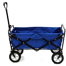 Gorilla Carts Collapsible Folding Outdoor Utility Wagon, 7 Cu Ft Oversized Bed, 150 lb Load Rating, Black – Foldable Rolling Cart w/ Pockets & Cup Holders for Beach, Camping, Sports or Picnic