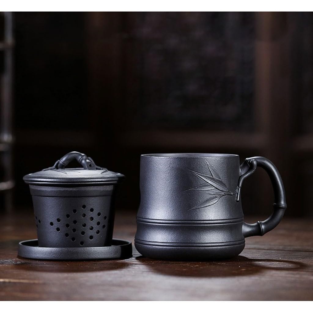 Matcha Cups Liner filtr filiżanka do parzenia herbaty fioletowy kubek z piaskiem męski ręcznie robiony kubek do kawy 520 ml gliniany kubek zestaw do herbaty zaparzacz do herbaty kubek