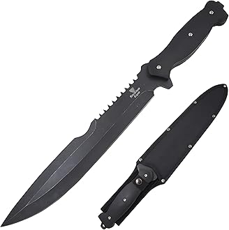 Full Tang Hunting Camping Outdoor Fix Blade Gardening Machete (Black)
