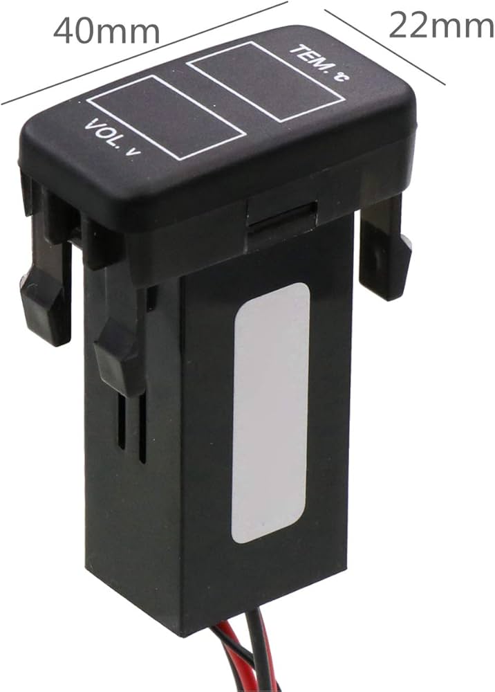 Amazon | 車載温度表示+電圧計 バッテリ電圧監視, 車内温度測定