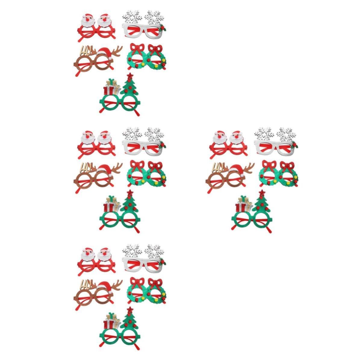 Toyvian 20 Piezas Gafas Navideñas de Fiesta Purpurina para Fotos, Unisex