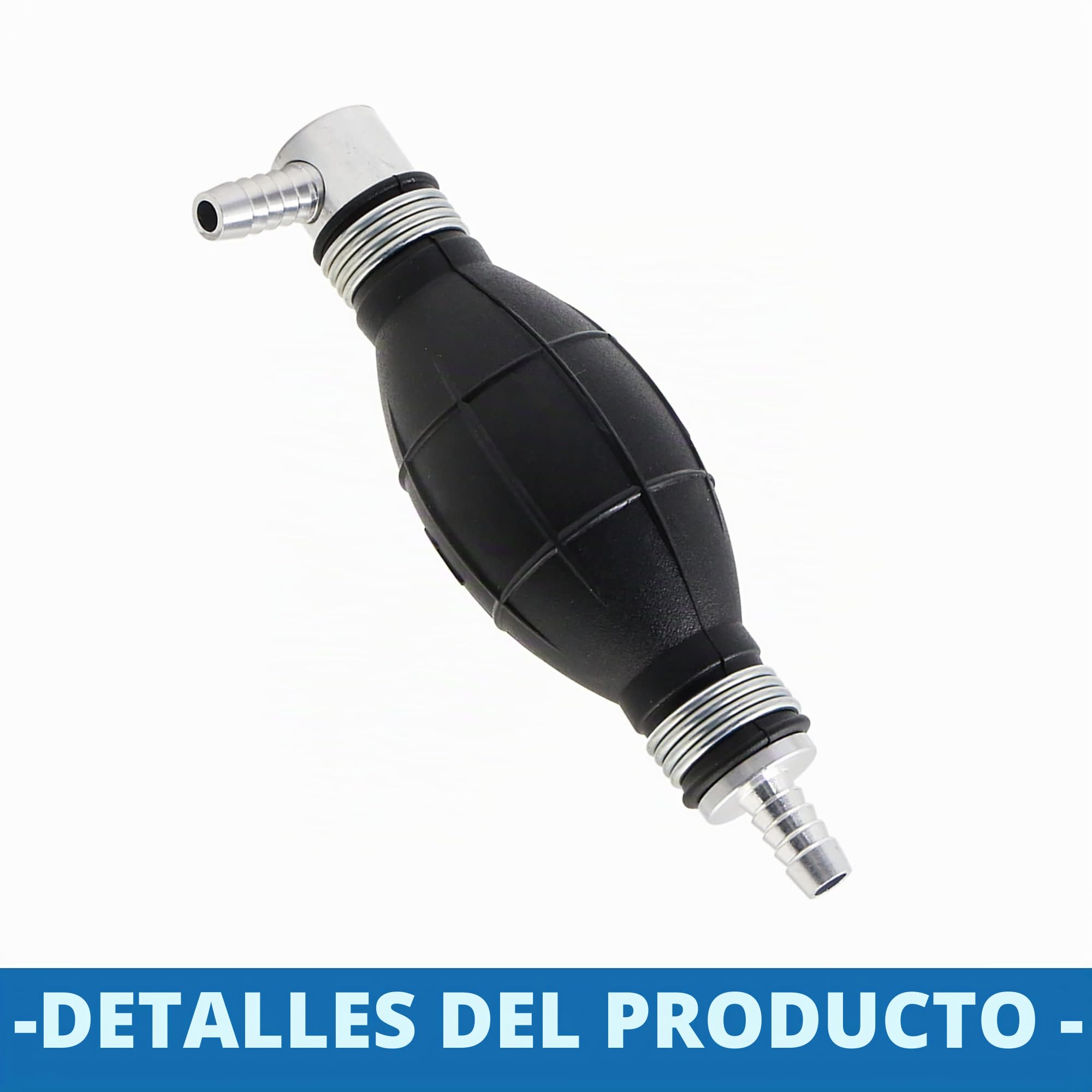 A ABSOPRO 8mm para manual Cebador Gasolina Diesel Bomba Negro